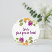 Repetitie Diner Dank je kaart Paarse Blooms (Staand voorkant)