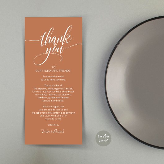 Repetitie Diner Dank u Plaats Kaart