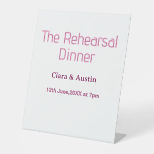 Repetitie diner de avond ervoor eenvoudig minimaal reclamebord met voetstuk