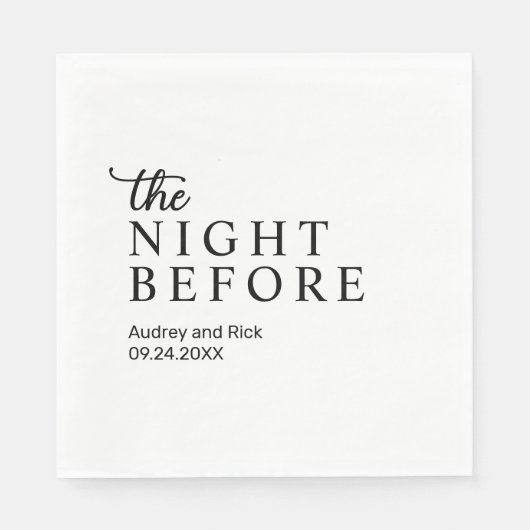 Repetitie diner de avond voor bruiloft servetten (Voorkant)