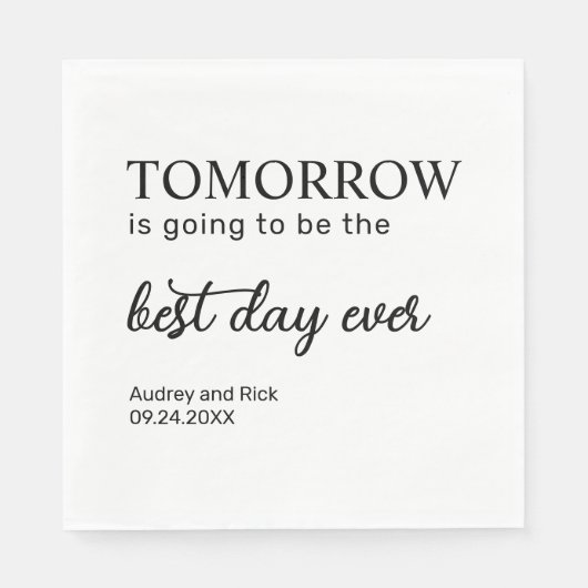 Repetitie diner de avond voor bruiloft servetten (Voorkant)