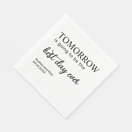 Repetitie diner de avond voor bruiloft servetten (Hoek)