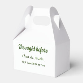 Repetitie diner de avond voor de bruiloft eenvoudi bedankdoosjes