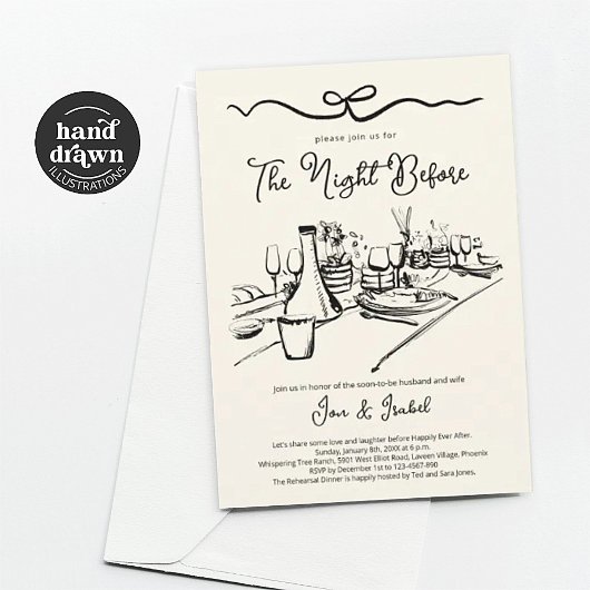 Repetitie diner, de avond voor de uitnodiging