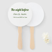 Repetitie diner de avond voor eenvoudige minimale handwaaier (Voorkant en achterkant)