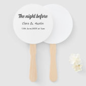 Repetitie diner de avond voor eenvoudige minimale  handwaaier (Voorkant en achterkant)