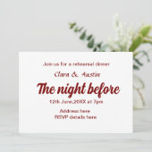 Repetitie diner de avond voor eenvoudige minimale kaart (Staand voorkant)