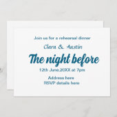 Repetitie diner de avond voor eenvoudige minimale  kaart (Voorkant / Achterkant)