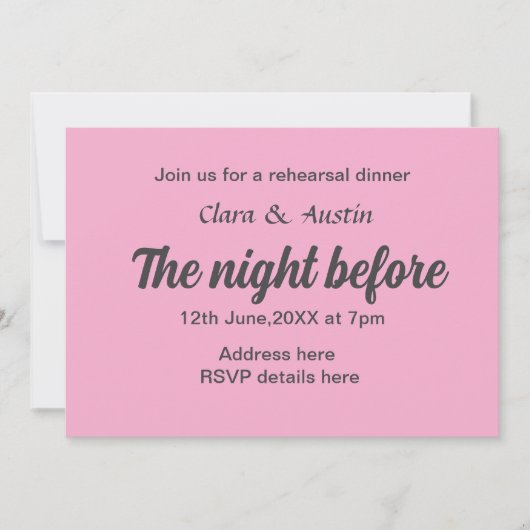 Repetitie diner de avond voor eenvoudige minimale  kaart (Voorkant)