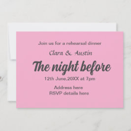 Repetitie diner de avond voor eenvoudige minimale  kaart