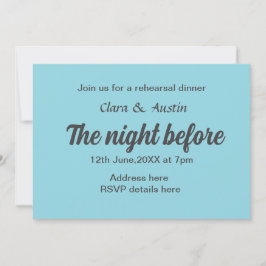 Repetitie diner de avond voor eenvoudige minimale  kaart