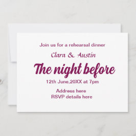 Repetitie diner de avond voor eenvoudige minimale  kaart