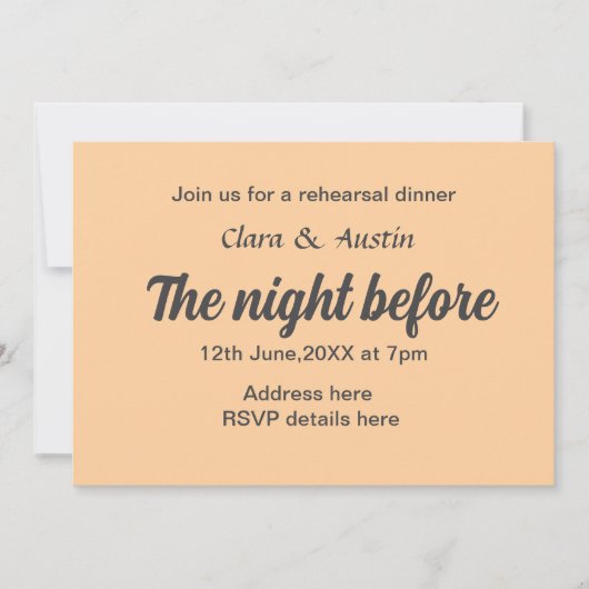 Repetitie diner de avond voor eenvoudige minimale  kaart (Voorkant)