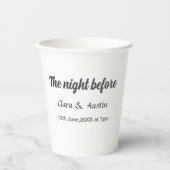 Repetitie diner de avond voor eenvoudige minimale  papieren bekers (Voorkant)