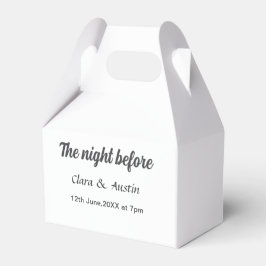 Repetitie diner de avond voor het huwelijk eenvoud bedankdoosjes