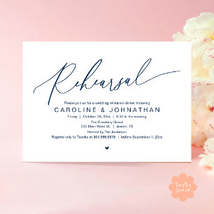 Repetitie Diner de avond voor het huwelijksfeest Kaart