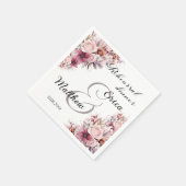 Repetitie Diner Dusty Roze Boho Bloemen Huwelijk Servet (Hoek)
