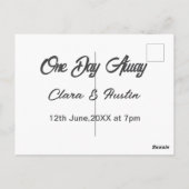 Repetitie diner één dag voor de bruiloft briefkaart (Achterkant)