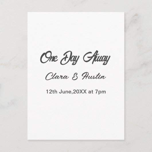 Repetitie diner één dag voor de bruiloft briefkaart (Voorkant)