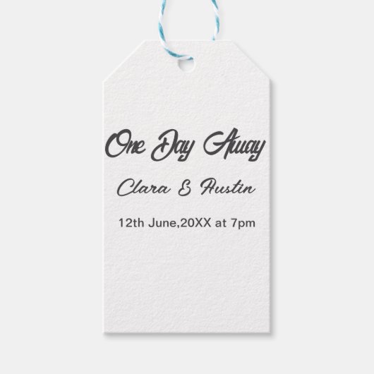 Repetitie diner één dag voor de bruiloft cadeaulabel (Voorkant)