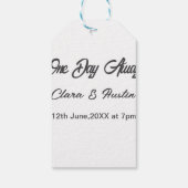 Repetitie diner één dag voor de bruiloft cadeaulabel (Achterkant)