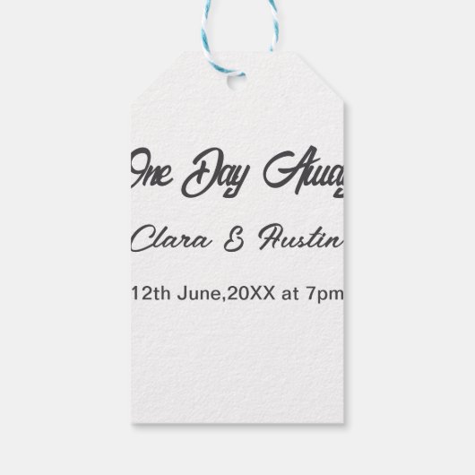 Repetitie diner één dag voor de bruiloft cadeaulabel (Achterkant)