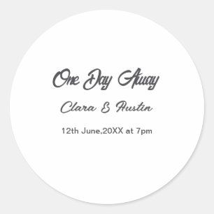 Repetitie diner één dag voor de bruiloft ronde sticker