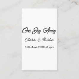 Repetitie diner één dag voor de bruiloft visitekaartje