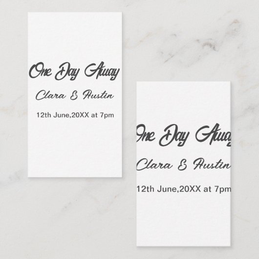 Repetitie diner één dag voor middernacht naam da visitekaartje (Voorkant / Achterkant)