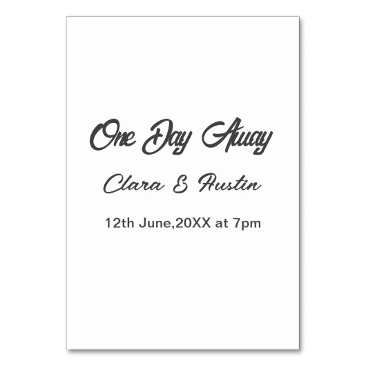 Repetitie diner Een dag weg avond voor naamdag Kaart (Voorkant)