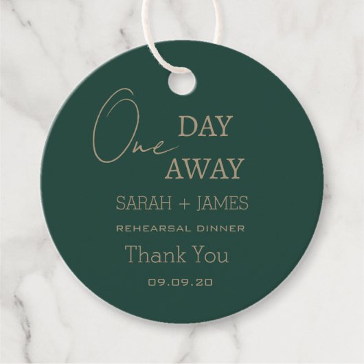 Repetitie Diner Emerald Green Wedding Bedankt Bedankjes Labels (Voorkant)