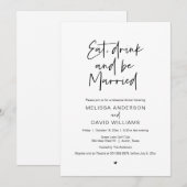 Repetitie diner, eten, drinken en trouwen kaart (Voorkant / Achterkant)