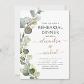 repetitie diner eucalyptus groen elegant kaart (Voorkant)