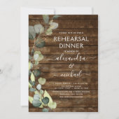 Repetitie diner Eucalyptus groen rustiek hout Kaart (Voorkant)