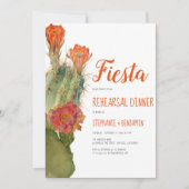 Repetitie Diner Fiesta Cactus Bloemen Waterverf Kaart (Voorkant)