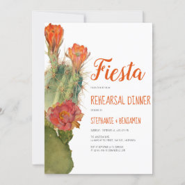 Repetitie Diner Fiesta Cactus Bloemen Waterverf Kaart