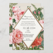 Repetitie Diner Floral  Diamond Roos Gold Kaart (Voorkant / Achterkant)