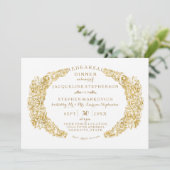 Repetitie diner gegraveerd Bloemen Acanthus Glitte Kaart (Staand voorkant)