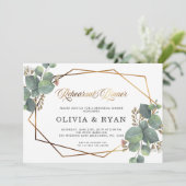 Repetitie diner geo eucalyptus uitnodiging (Staand voorkant)