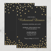 Repetitie Diner Gold Glitter Confetti Elegant Kaart (Voorkant / Achterkant)