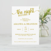 Repetitie Diner Gold Text Invitation Kaart (Staand voorkant)