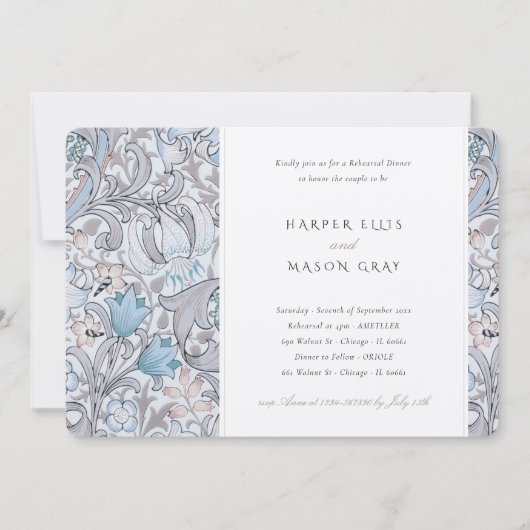 Repetitie diner Golden Lily Elegant Morris Kaart (Voorkant)