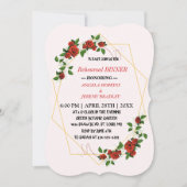 Repetitie Diner Goud Glitters Rode Bloemen Kaart (Voorkant)