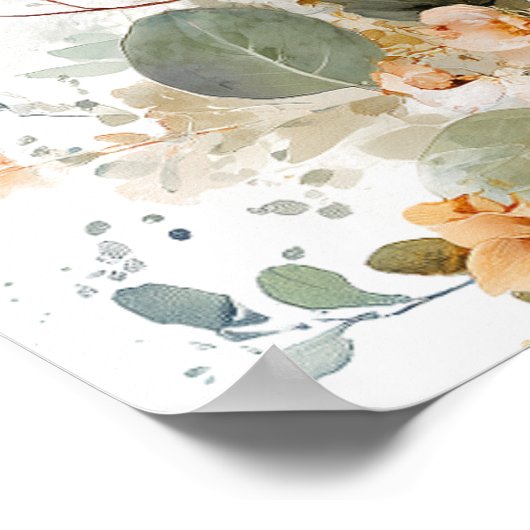 Repetitie Diner groen en rozen welkom Poster (Hoek)