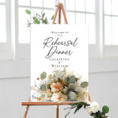 Repetitie Diner groen en rozen welkom Poster