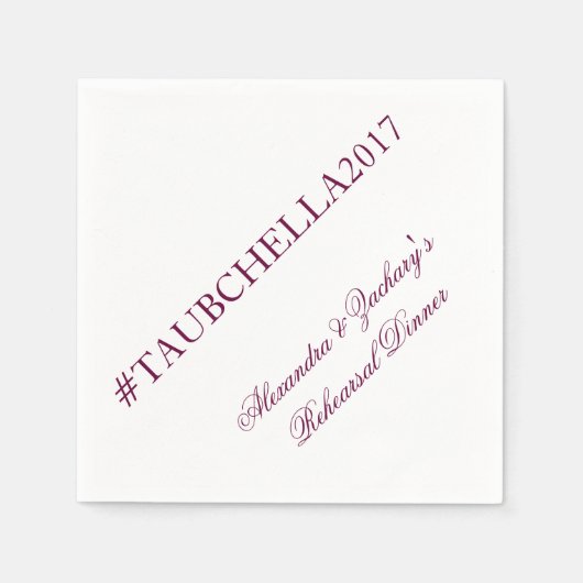 Repetitie Diner Hashtag Servetten Wijn en Wit (Voorkant)