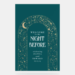 Repetitie Diner Hemels Blauwgroen Welkom Acryl Bord