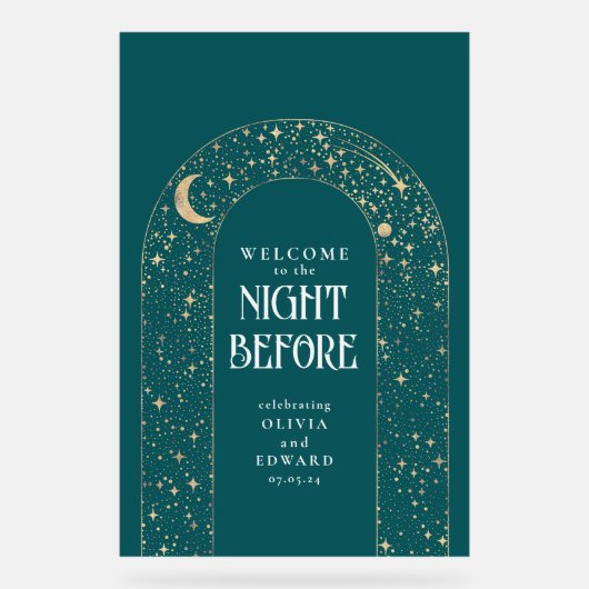 Repetitie Diner Hemels Blauwgroen Welkom Acryl Bord (Voorkant)