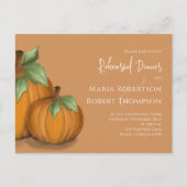 Repetitie diner herfst elegante pompoenen schattig briefkaart (Voorkant)