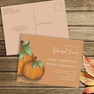 Repetitie diner herfst elegante pompoenen schattig briefkaart